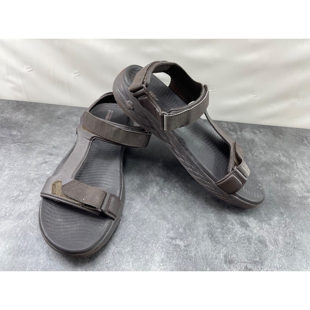Skechers GoWalk Trail Hiking Sandals Men 13 M Shoes Brown Leather Comfort Casual